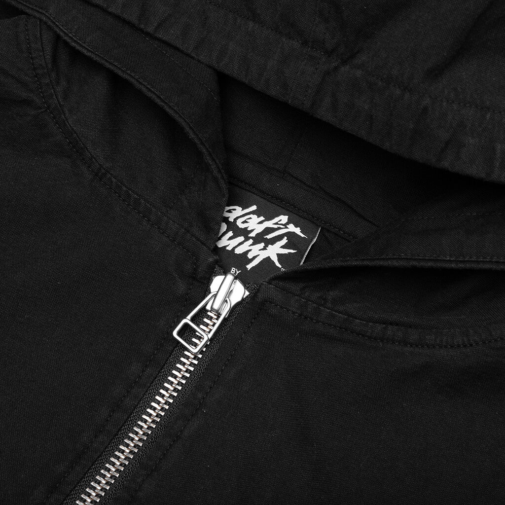 Digital Zip Poncho Hoodie Black