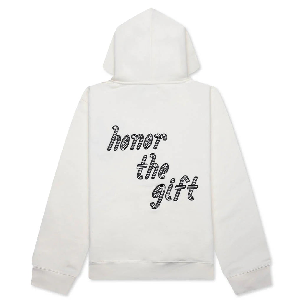Cursive Honor Hoodie Bone