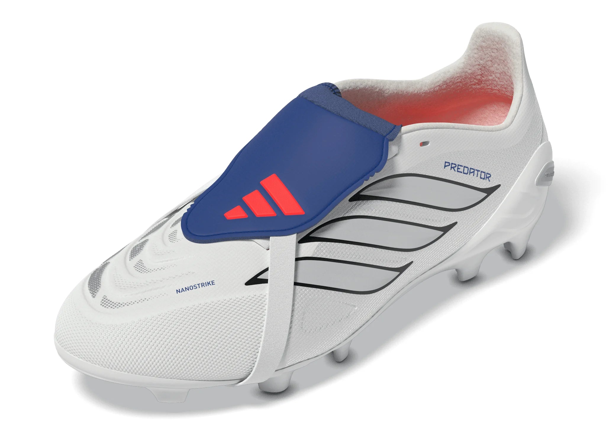 adidas Predator League Fold Over Tongue FG Firm Ground Youth Soccer Cleats White Zero Metallic Blue