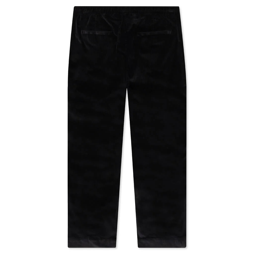 Spiraling Wide Leg Cord Pants Black