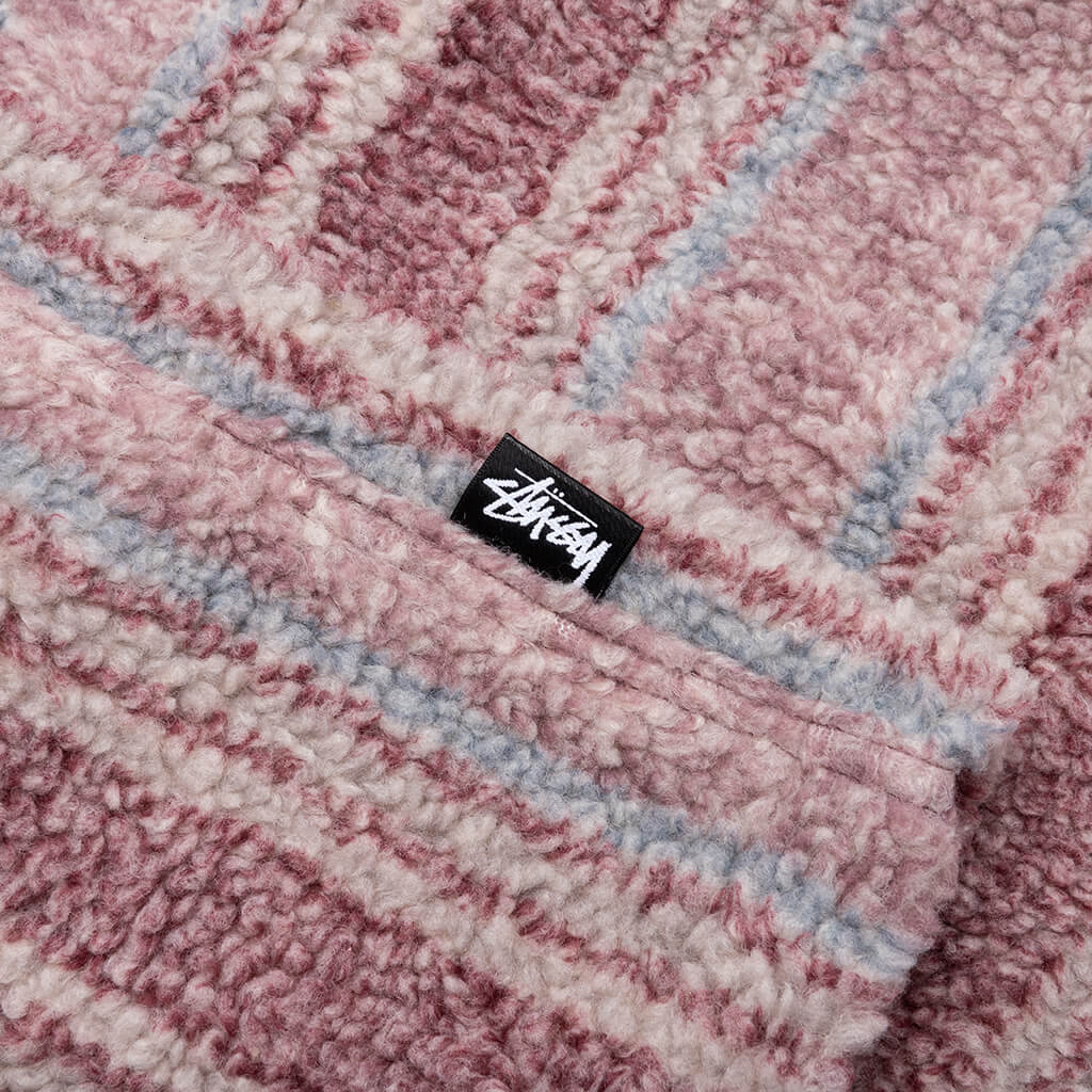 Stripe Sherpa Shirt Berry