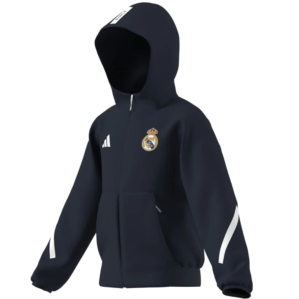 adidas Real Madrid ZNE Anthem Jacket Youth Navy