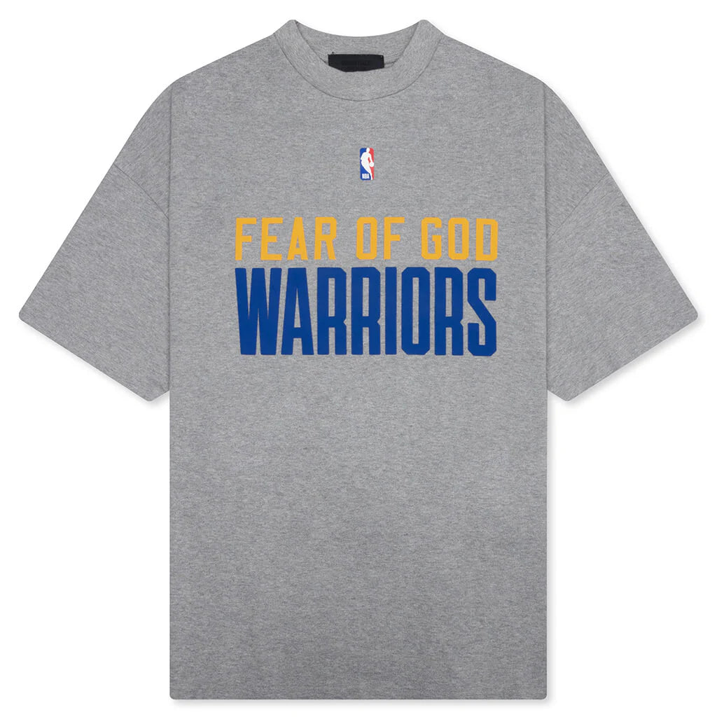 Fear of God Essentials x NBA Warriors 90s Tee Concrete Heather
