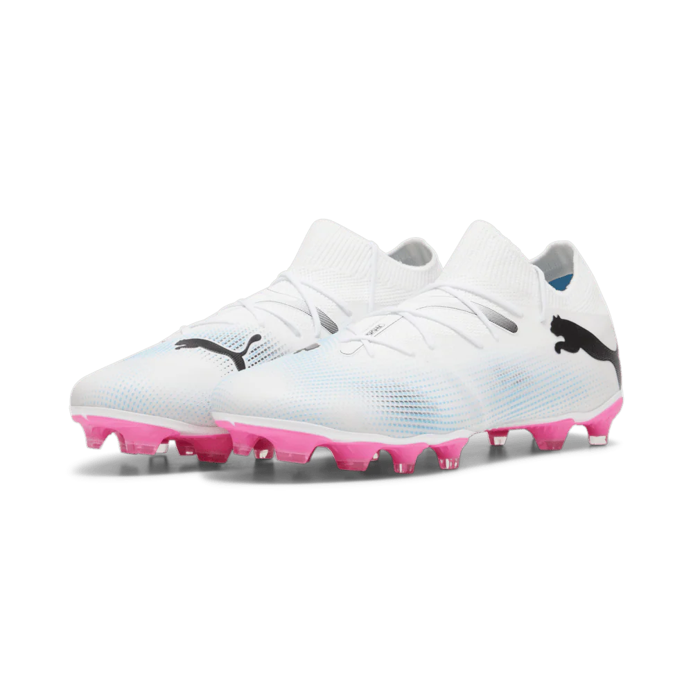 PUMA Future 7 Match FG AG Multi Ground Soccer Cleats White Black Poison Pink