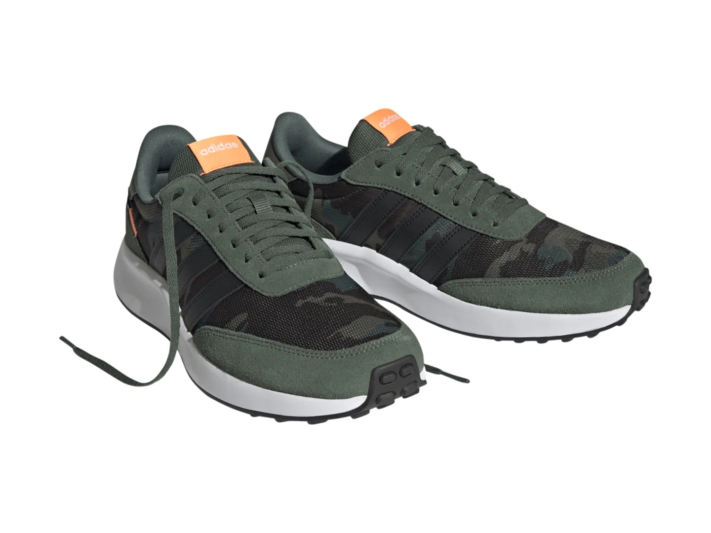 Tenis Adidas Run 70s Verde Negro y Naranja para Hombre