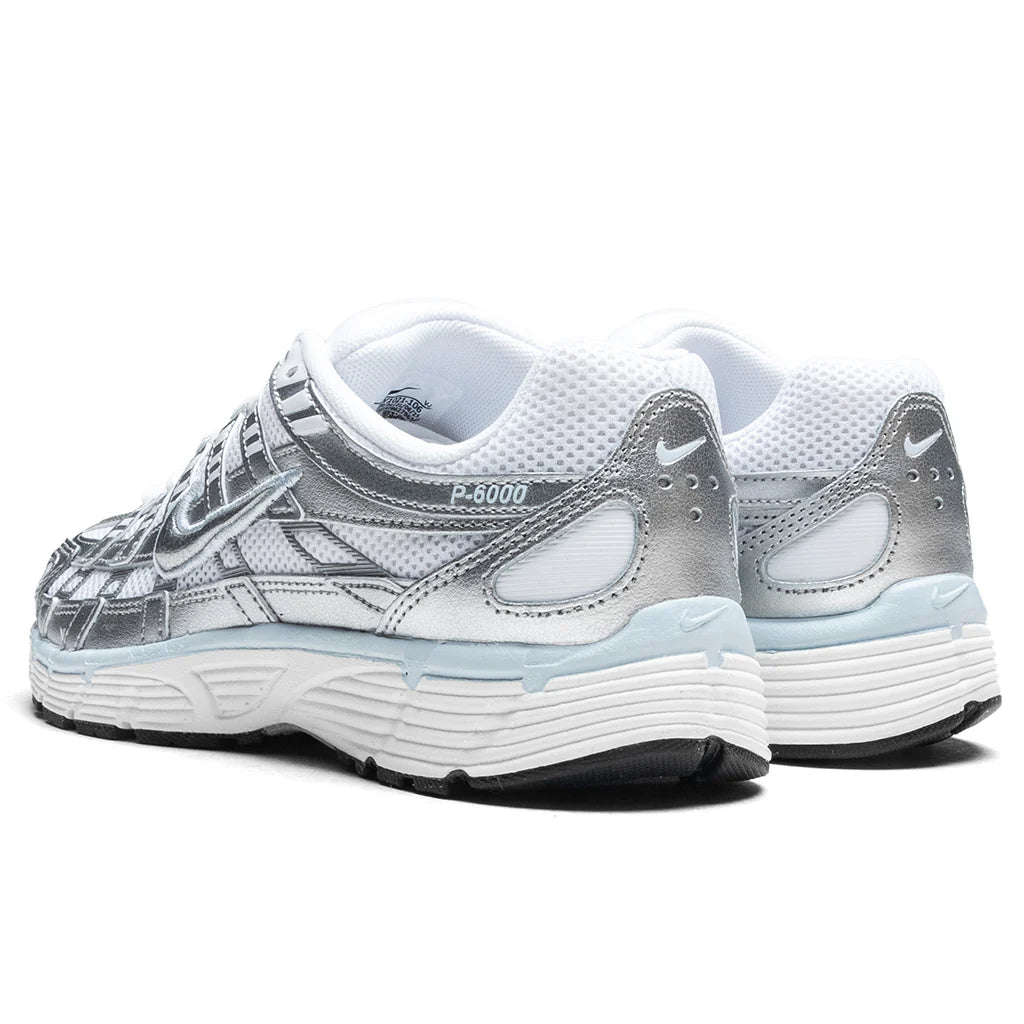 Womens P 6000 White Metallic Silver Blue Tint Sail