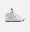 Air Jordan 5 Retro OG White Metallic Preschool Lifestyle Shoe White Black Metallic Silver Free Shipping