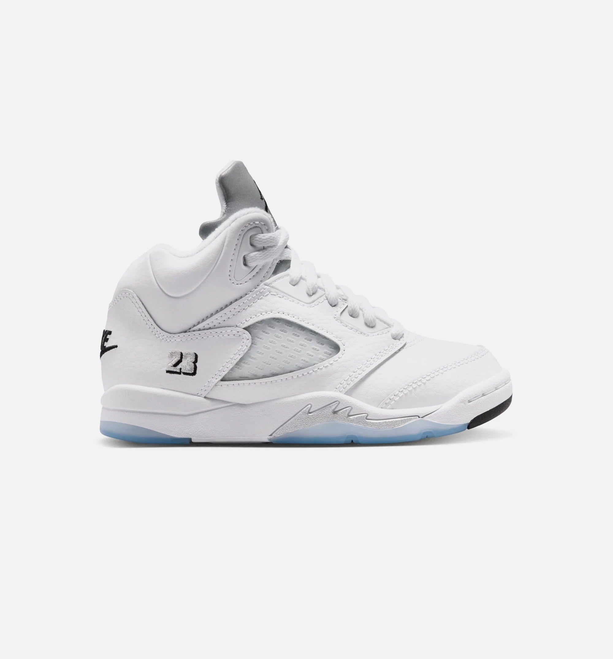 Air Jordan 5 Retro OG White Metallic Preschool Lifestyle Shoe White Black Metallic Silver Free Shipping