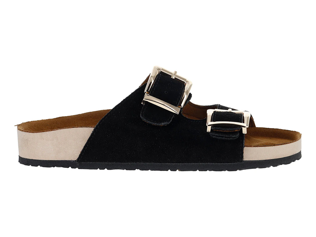 Sandalias Roze de Gamuza Negro para Mujer