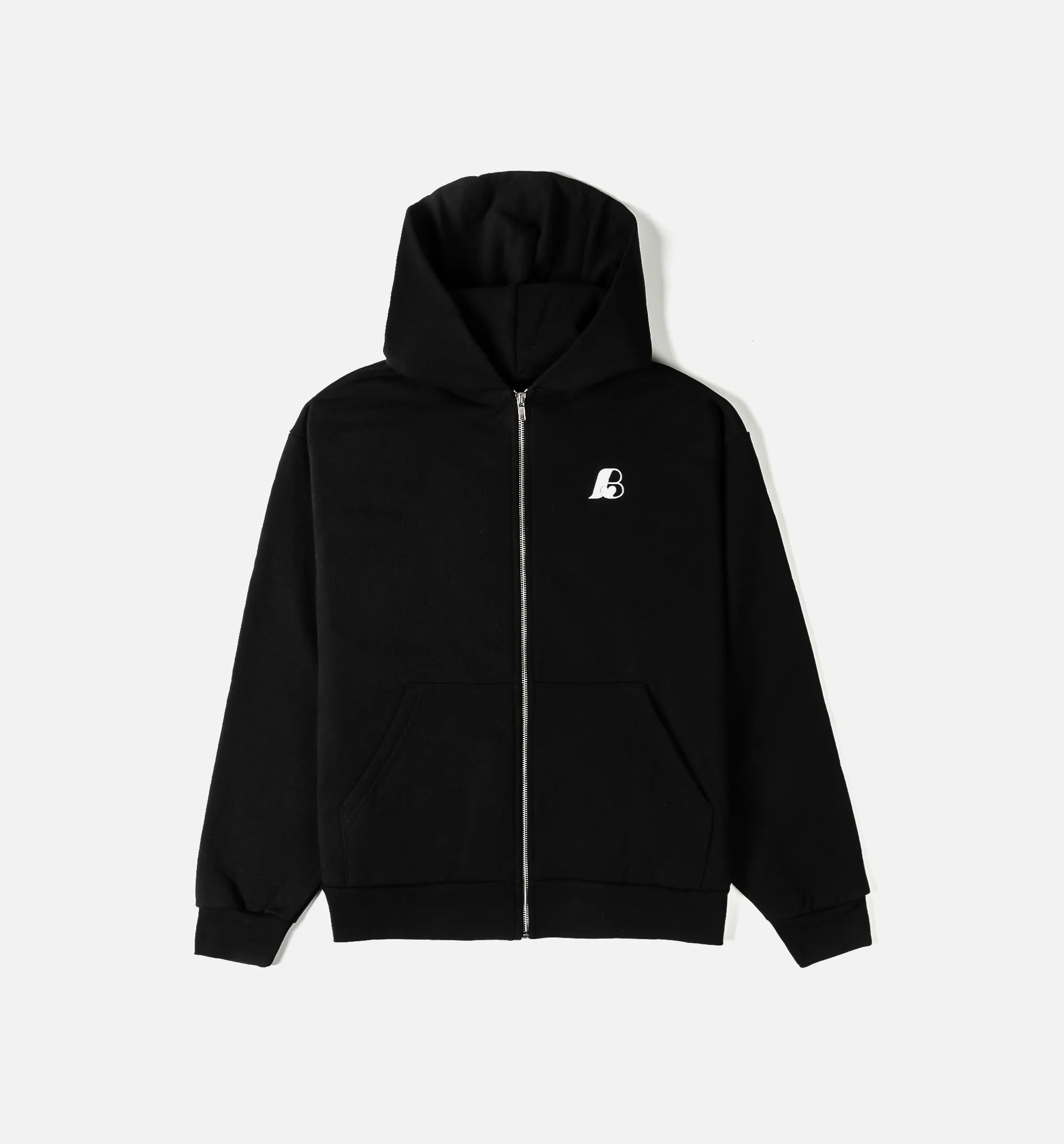 Beniga Logo Zip Up Mens Hoodie Black White