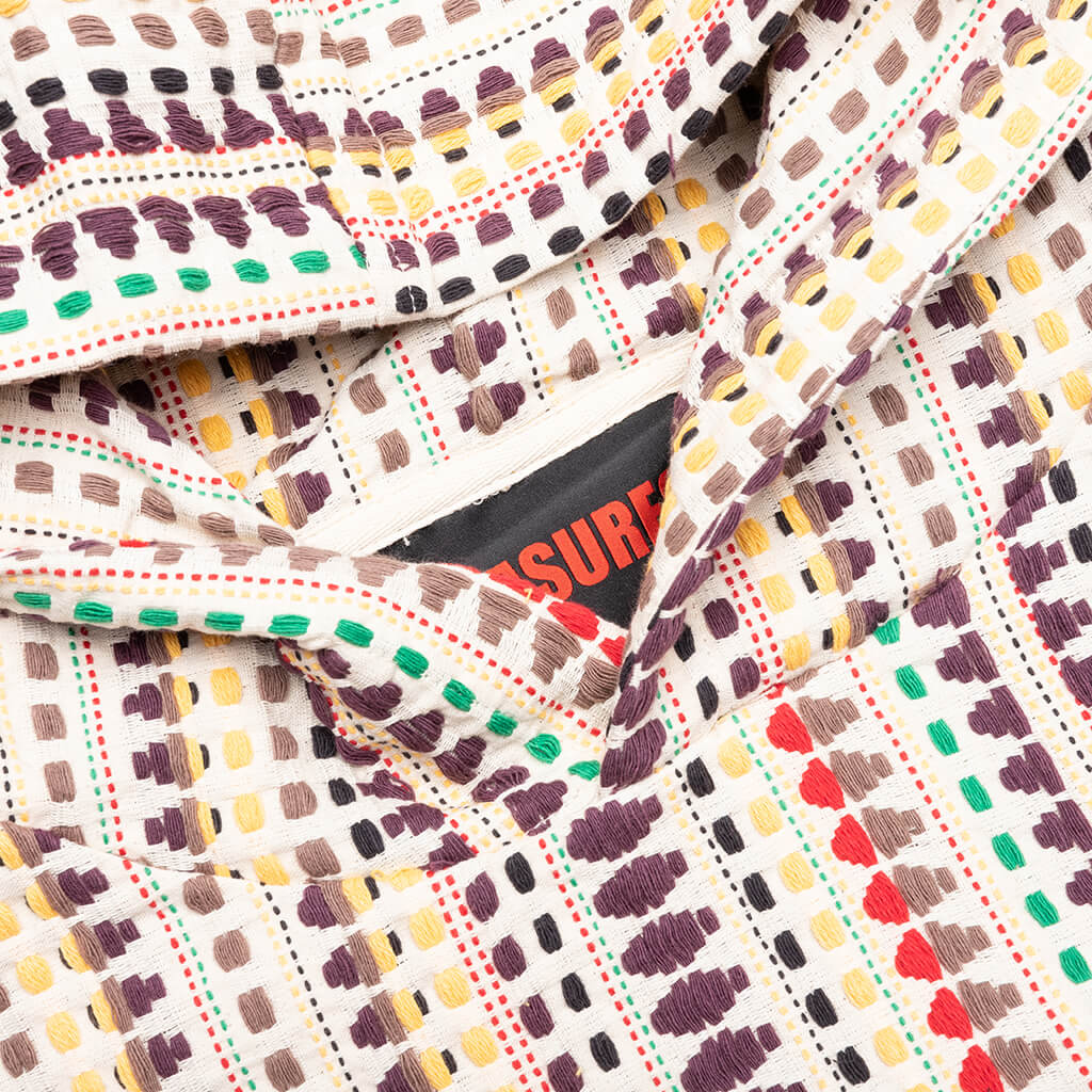 Stitch Poncho Hoodie Ecru