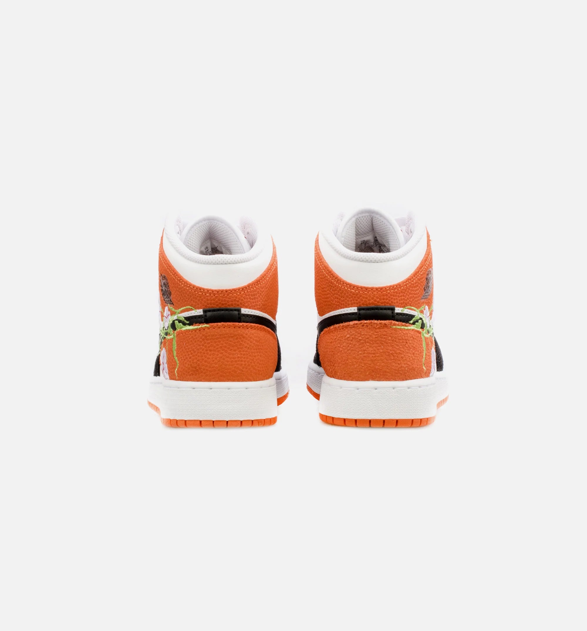 Air Jordan 1 Mid Grade School Lifestyle Shoe Orange Black