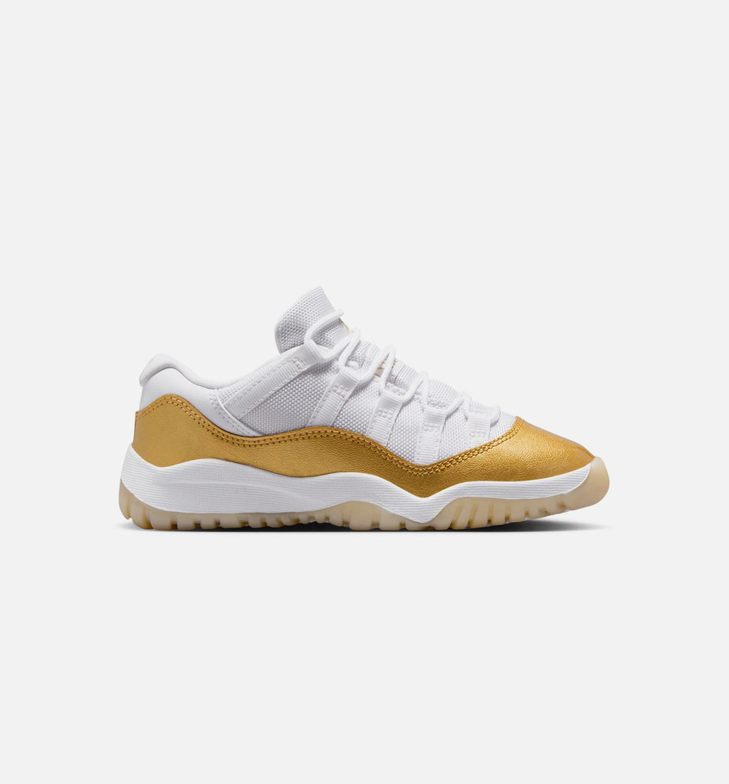 Air Jordan 11 Retro Low Mothers Day Preschool Lifestyle Shoe White Metallic Gold Team Gold Free Shipping