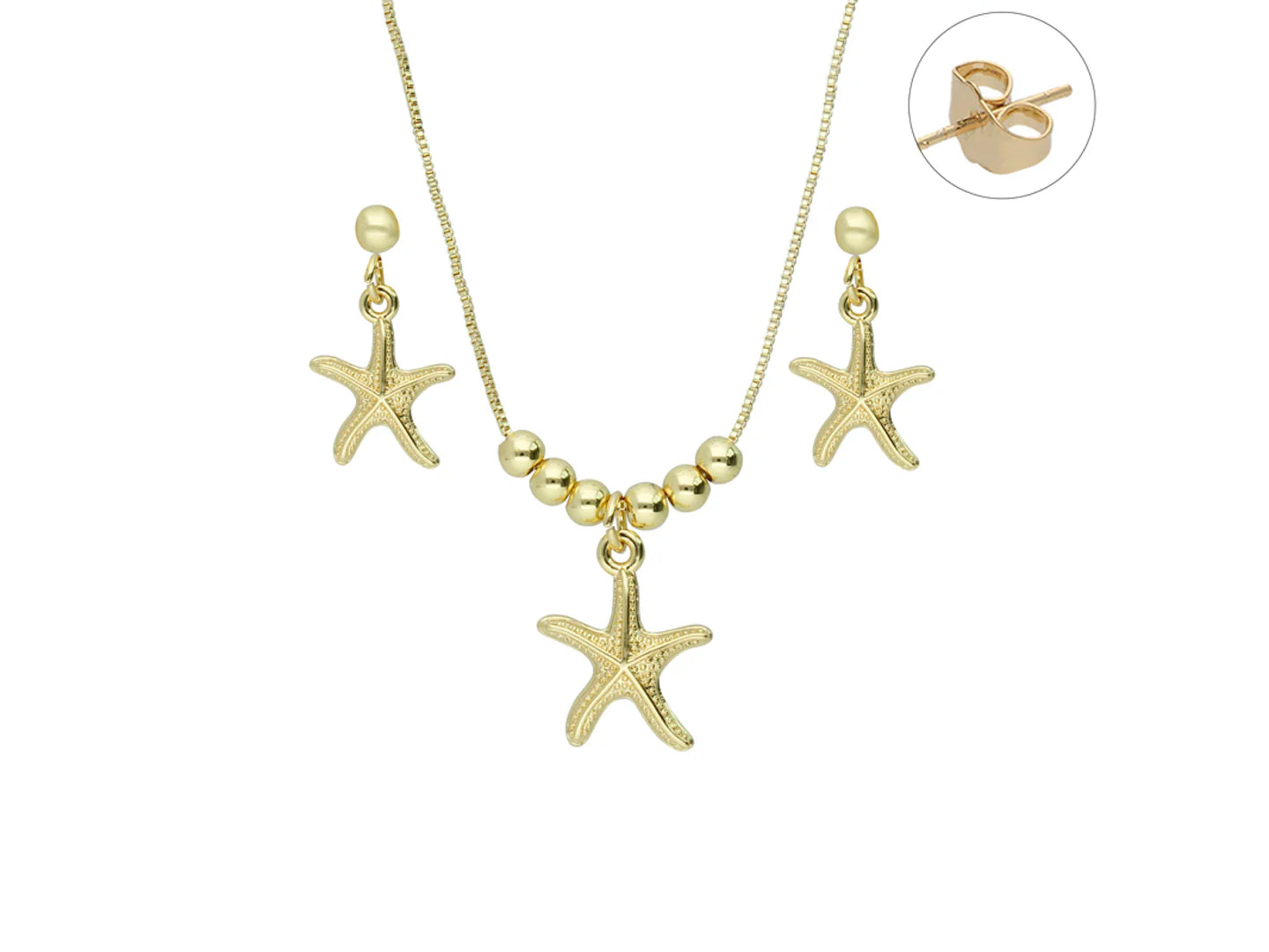 Set de Collar y Aretes Sandra Renteria Dorado para Mujer