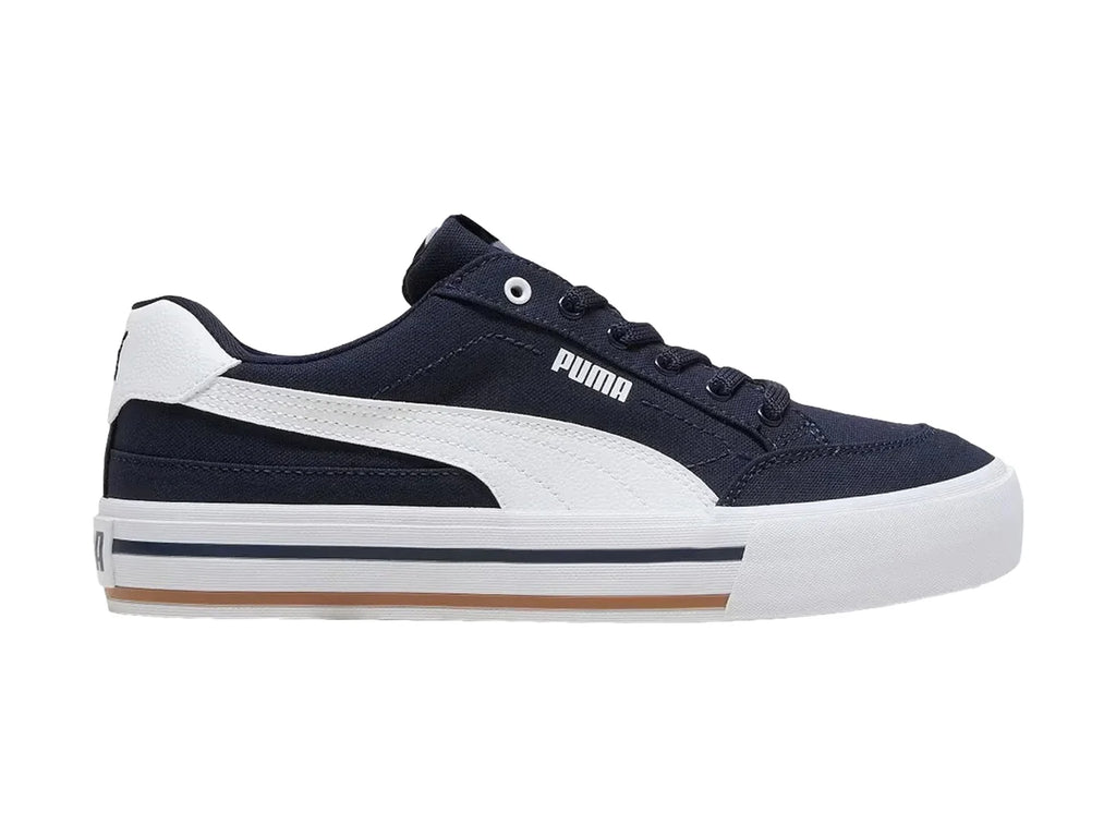 Tenis PUMA Court Classic Vulc Azul Marino y Blanco para Niña