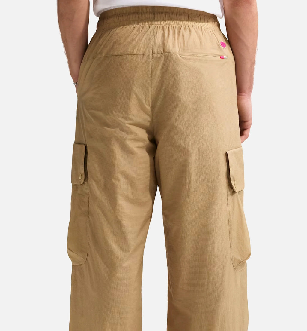 Transparent Cargo Mens Pant Parachute Beige Hyper Pink