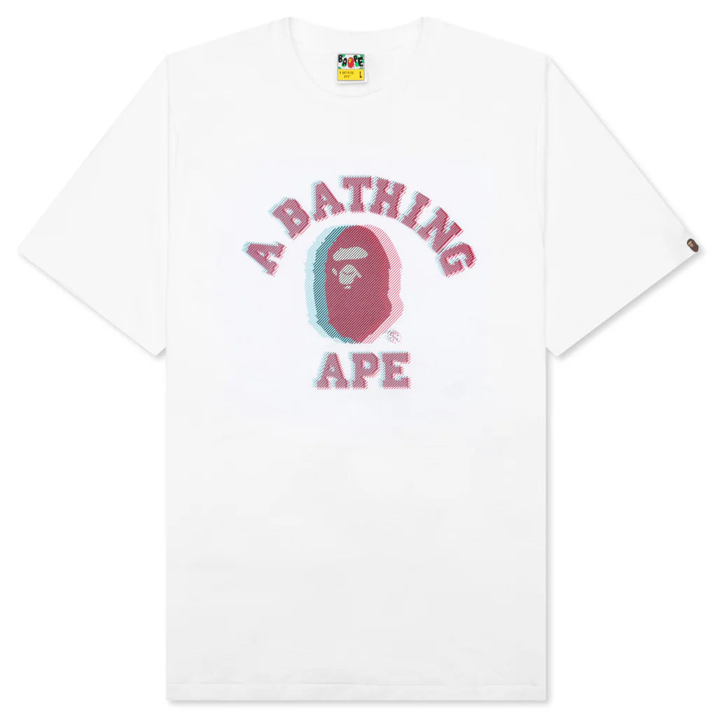 Glitch Art College College Tee White