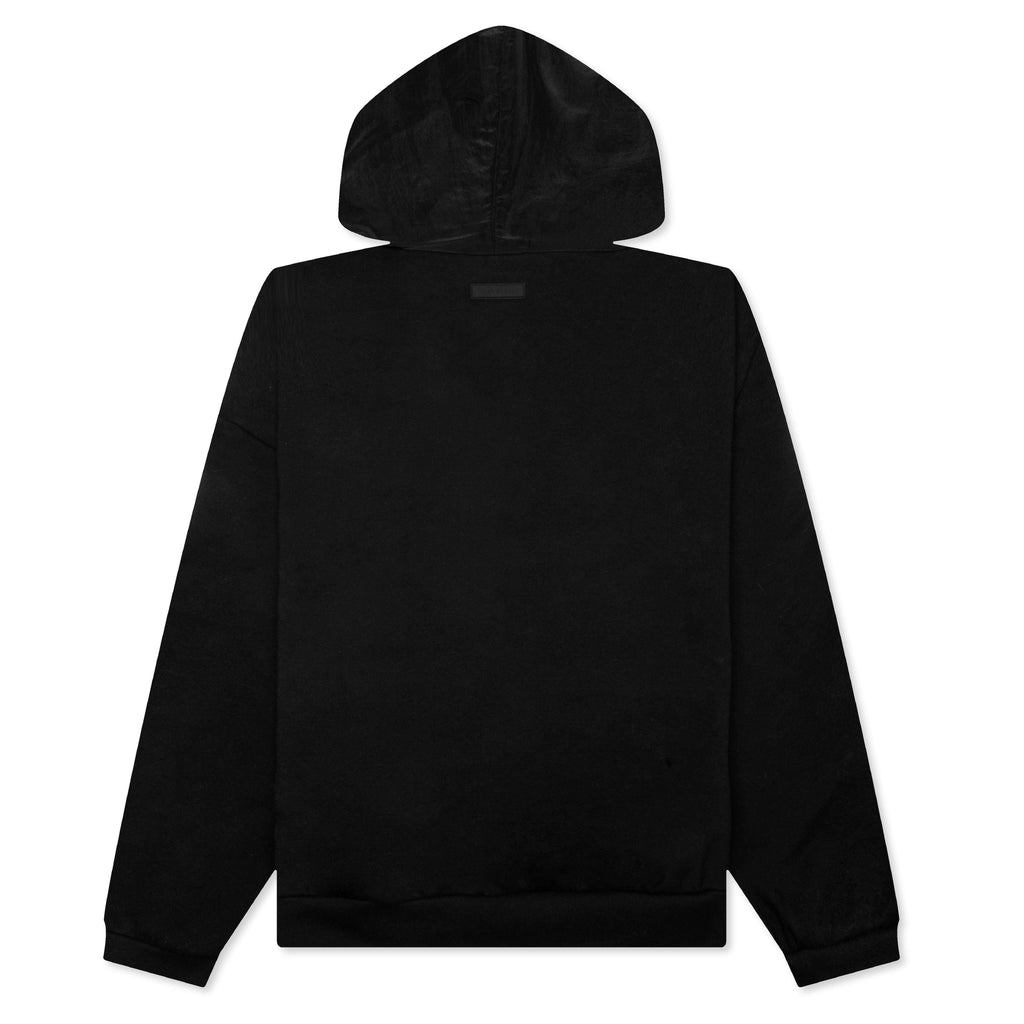 Nylon Fleece Hoodie Jet Black