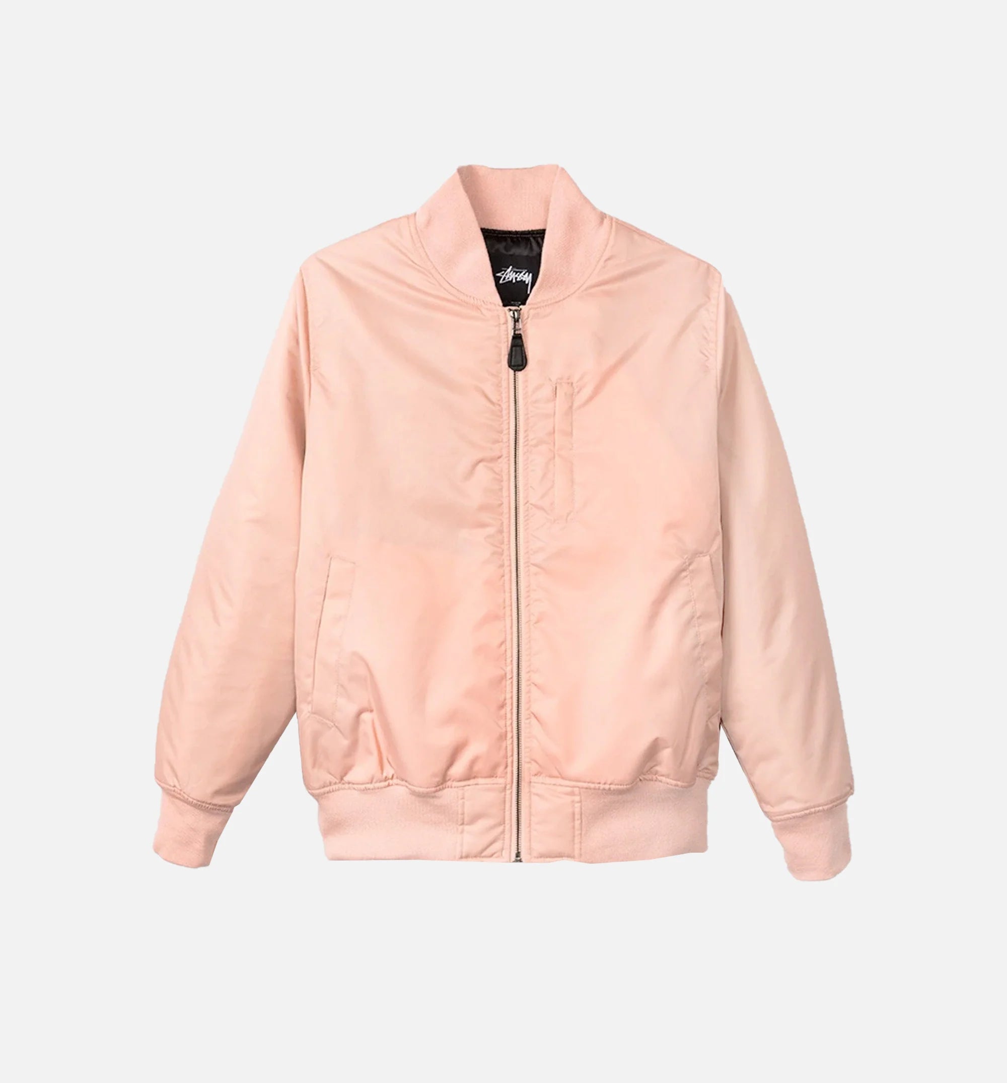 Stussy Flight Satin Bomber Jacket Mens Peach