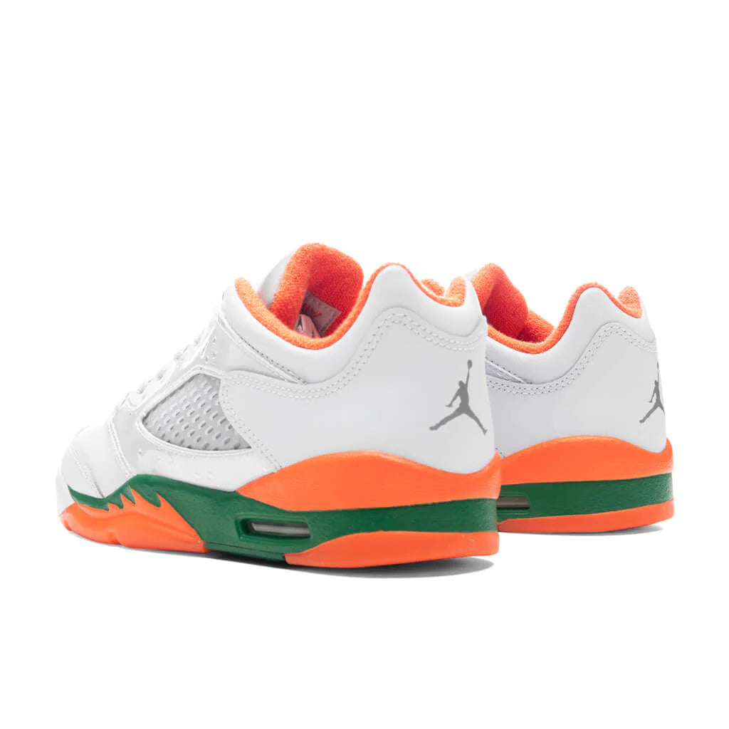 Air Jordan 5 Retro Low GS Football Grey Brilliant Orange Pine Green