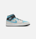 Air Jordan 1 Mid SE Mens Lifestyle Shoe Summit White Blue Chill Black