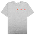 Multi Red Heart Logo Print T Shirt Grey