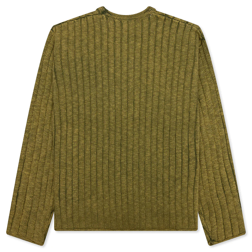 Cotton Slub Rib Crew Green