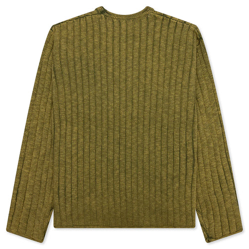 Cotton Slub Rib Crew Green