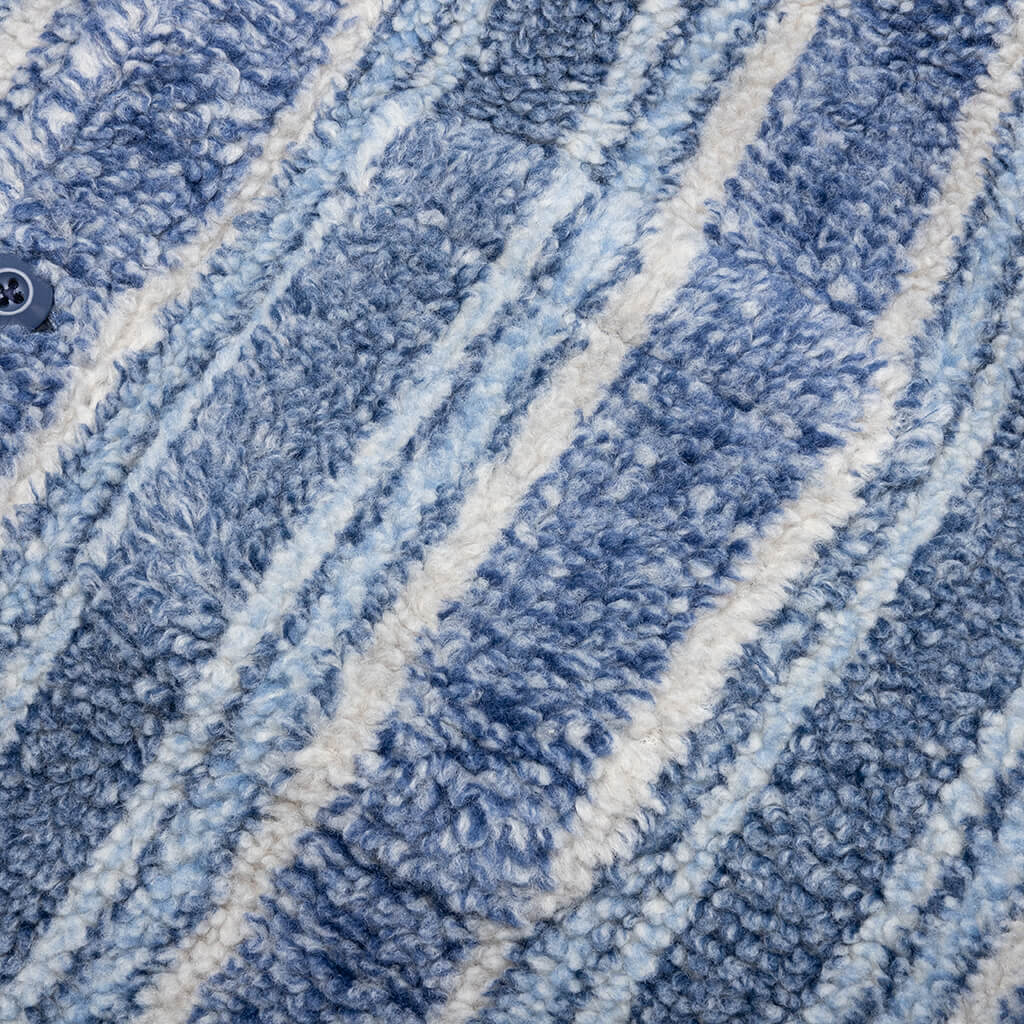 Stripe Sherpa Shirt Indigo