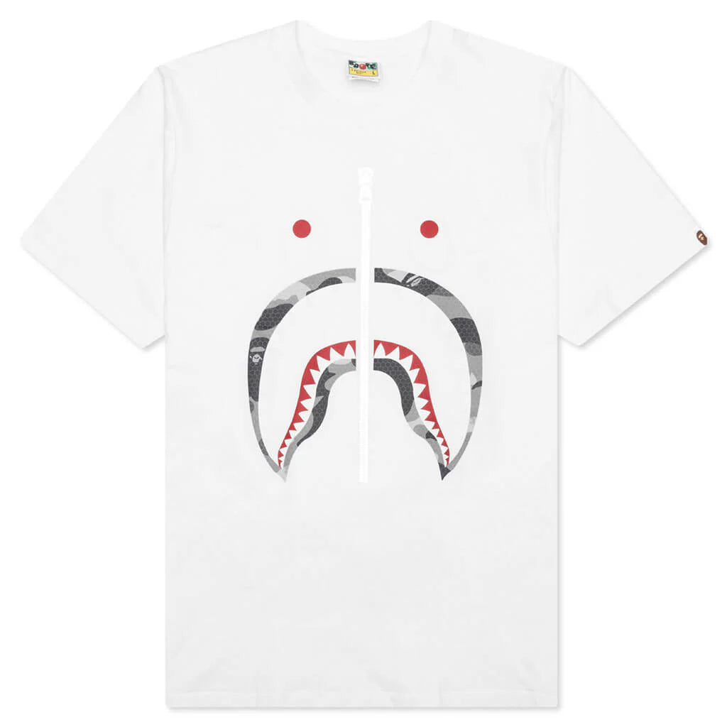 Honeycomb Camo Shark Tee White