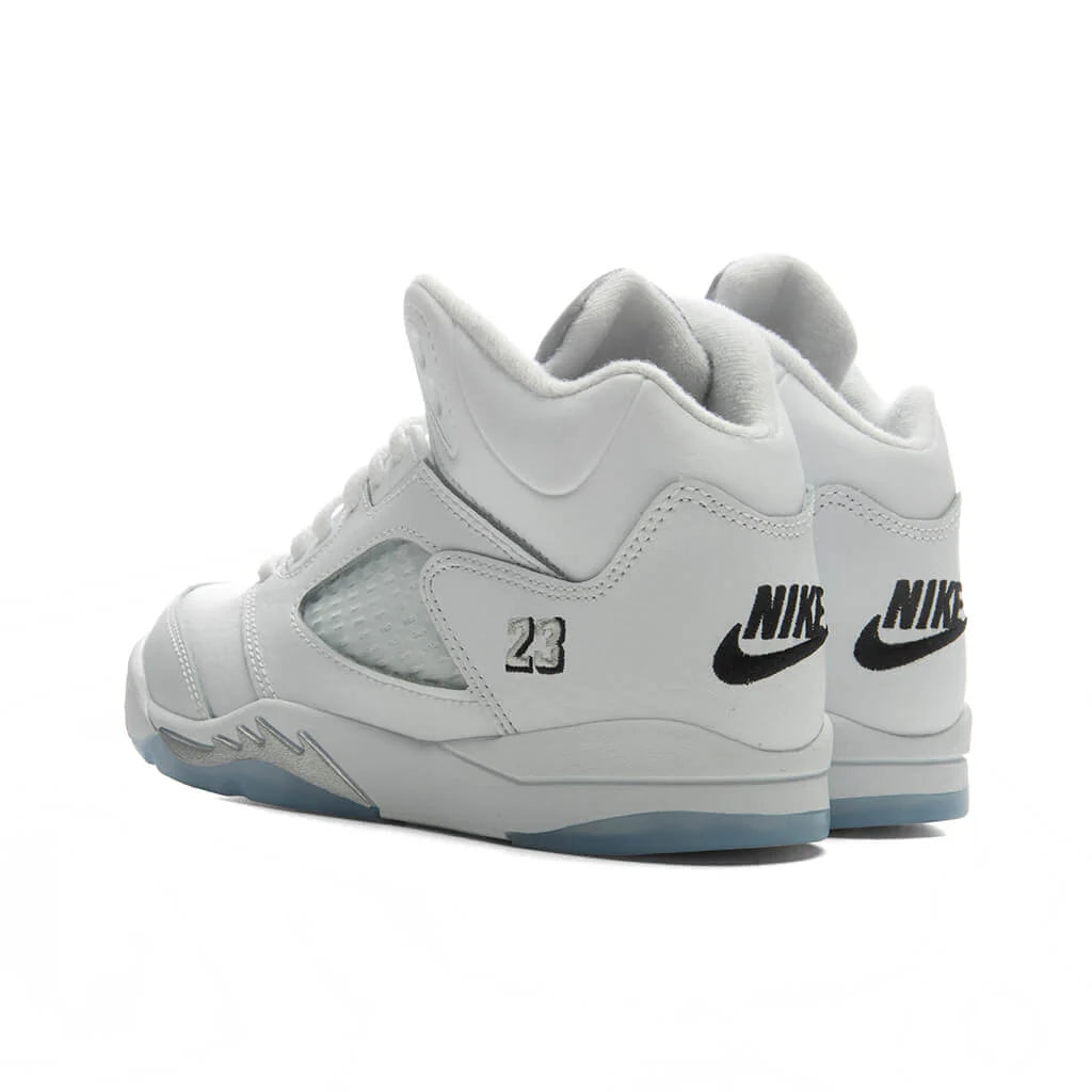 Air Jordan 5 Retro White Metallic PS White Black Metallic Silver