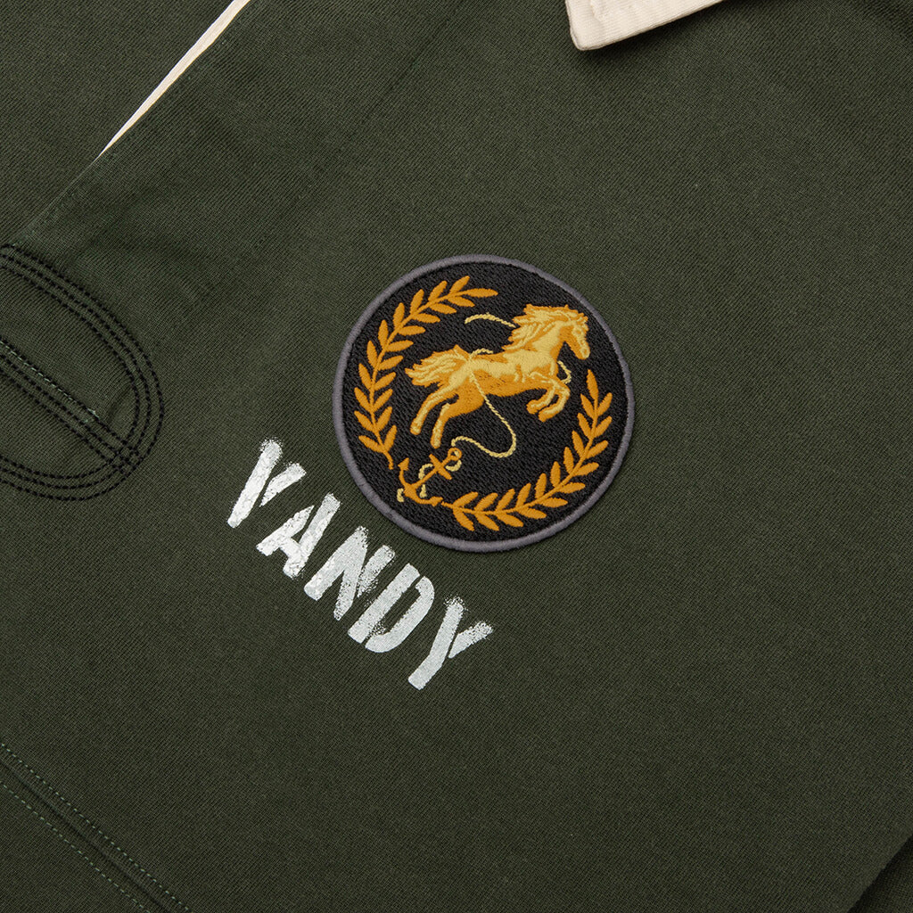 Vintage Washed L S Rugby Green