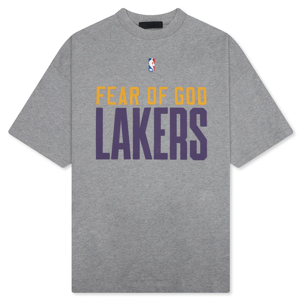 Fear of God Essentials x NBA Lakers 90s Tee Concrete Heather