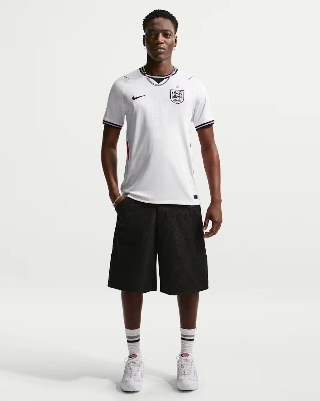 Nike England Home Mens Soccer Jersey 2026 White Speed Red Obsidian Obsidian