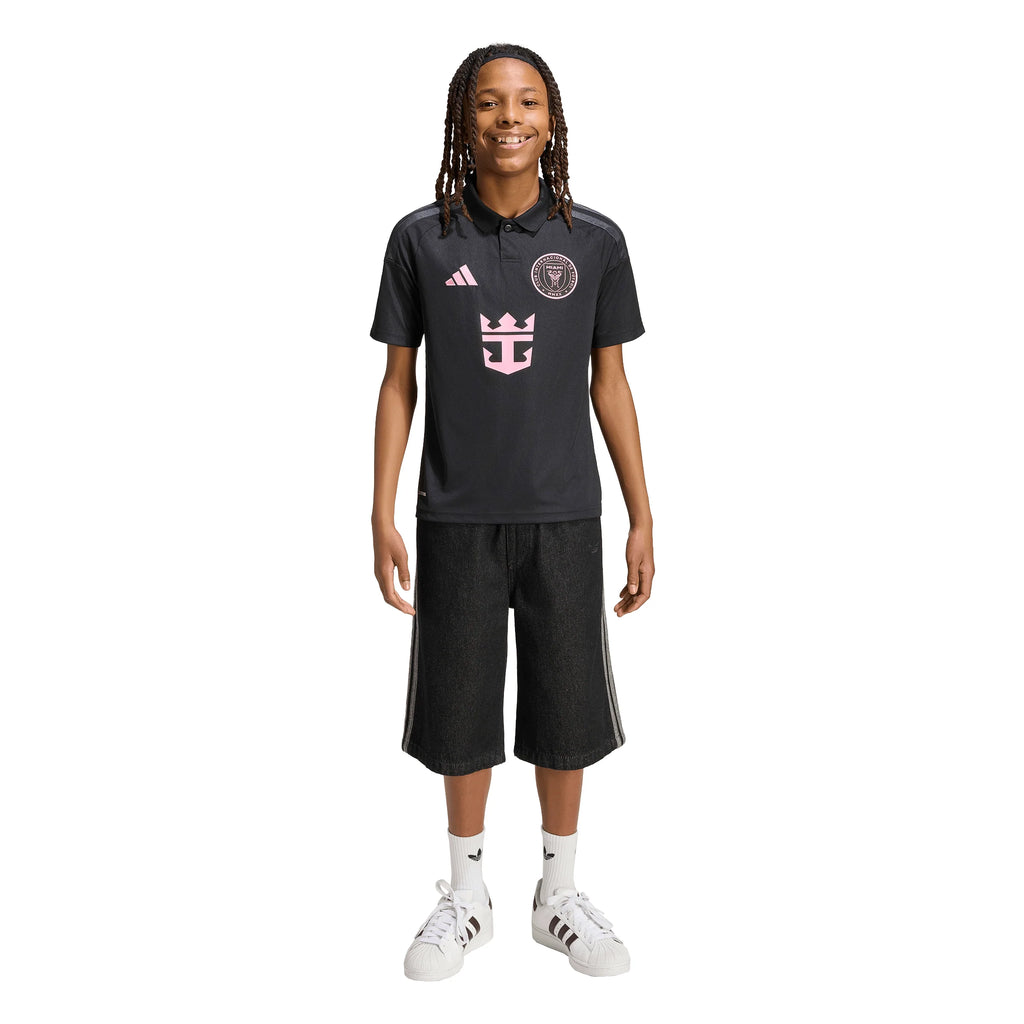 adidas Inter Miami CF Away Messi Youth Soccer Jersey 26 27 Black Pink