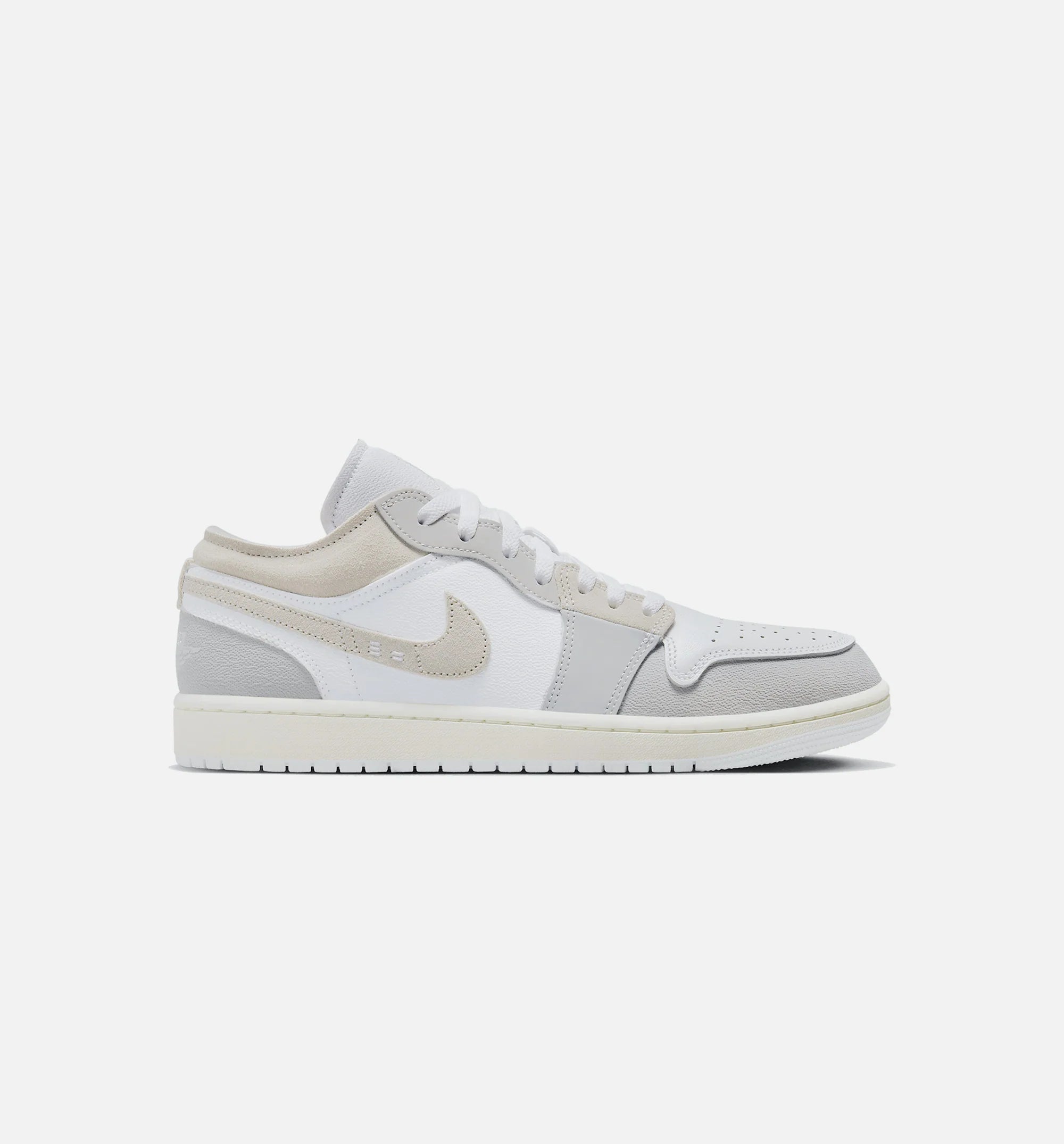 Air Jordan 1 Retro Low Craft Tech Grey Mens Lifestyle Shoe Beige Grey