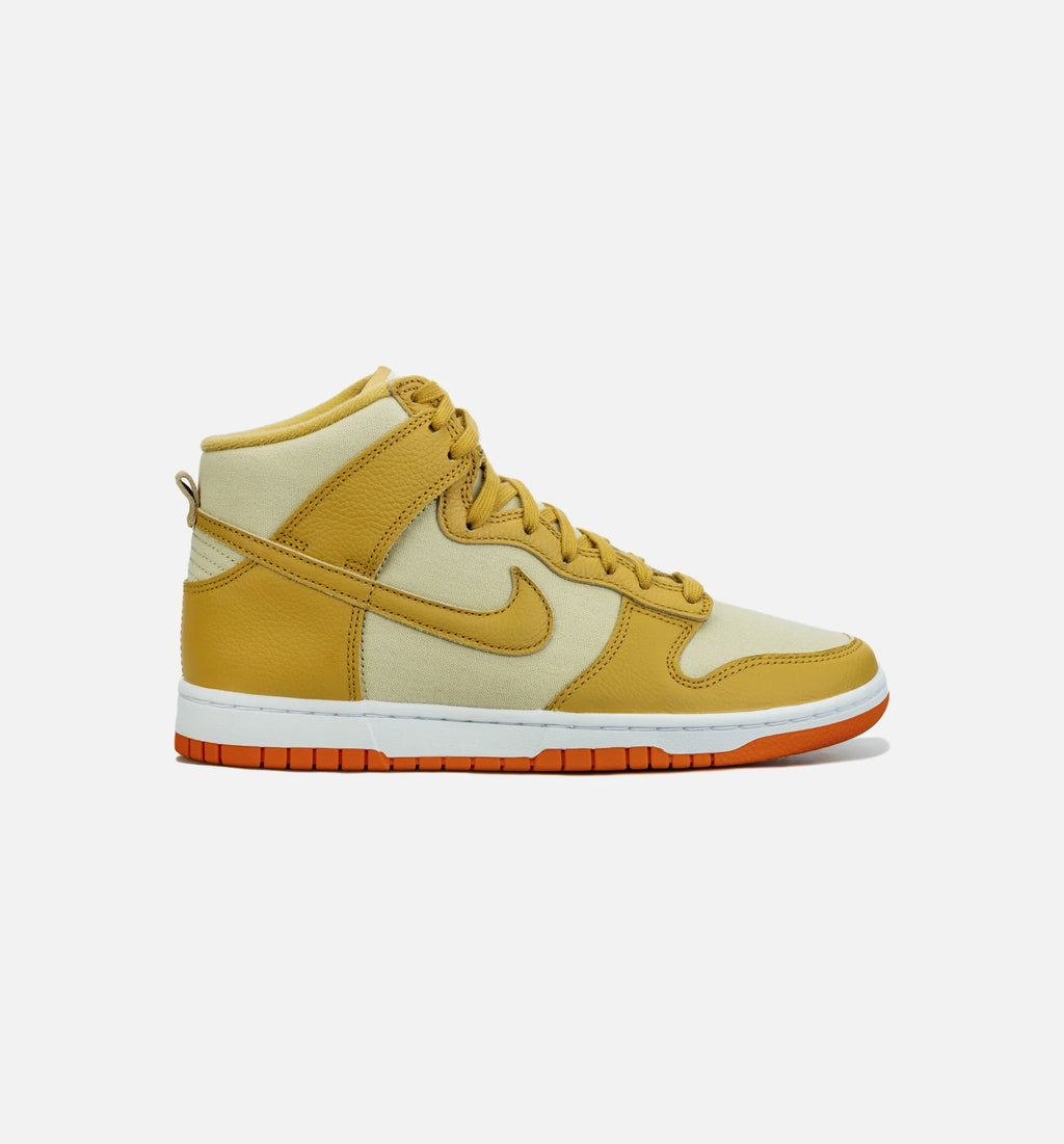 Dunk High Gold Canvas Mens Lifestyle Shoe Gold Beige