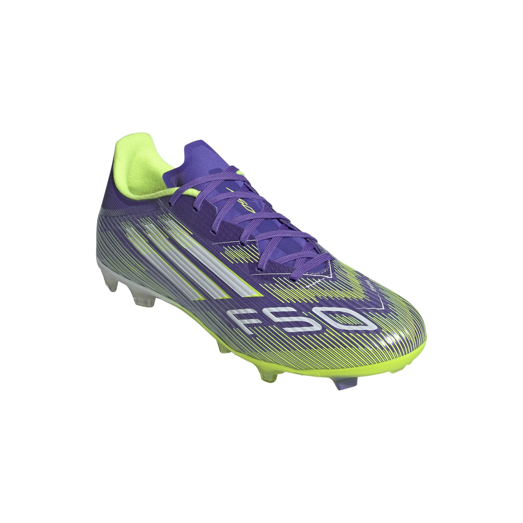 adidas F50 League Firm Multi Ground Soccer Cleats Purple White Lemon