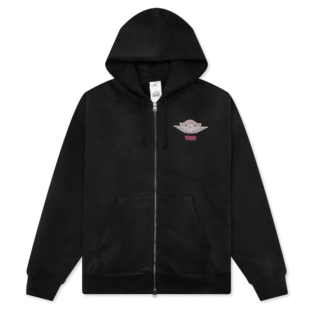 Jordan x Levis Hoodie Black Pale Ivory Gym Red