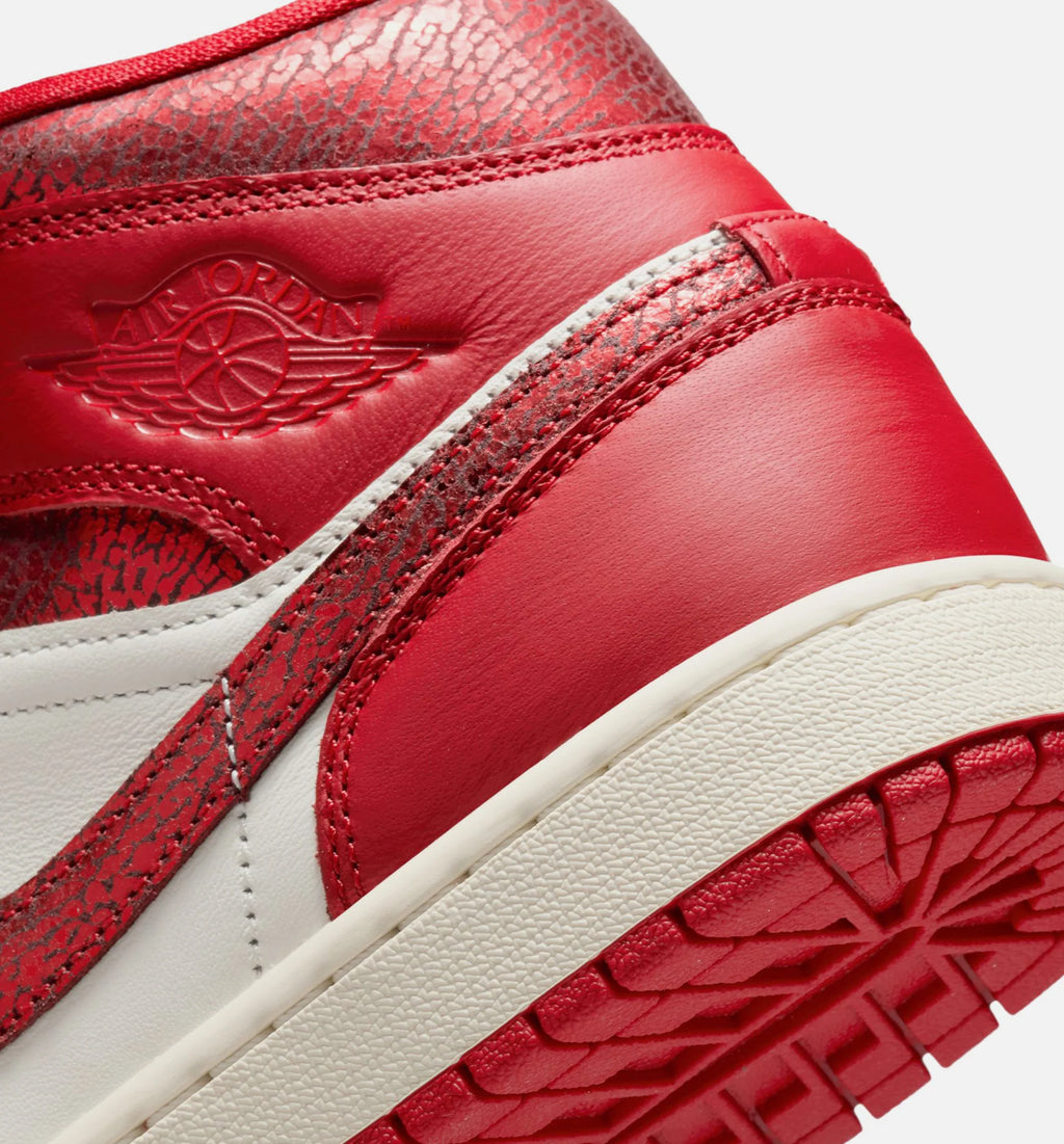 Air Jordan 1 Mid SE Womens Lifestyle Shoe Sail Team Red Varsity Red