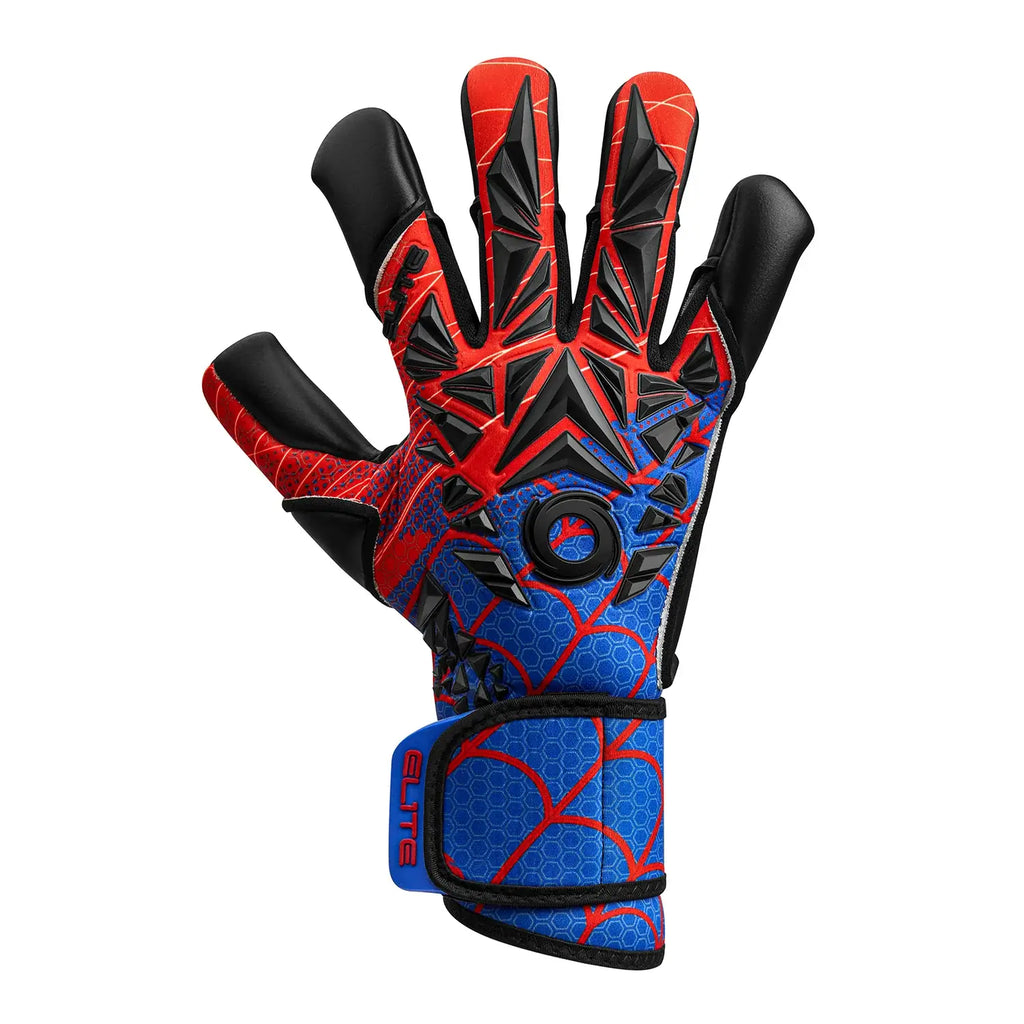 Elite Sport Spin Goalkeeper Soccer Gloves Black Red Blue