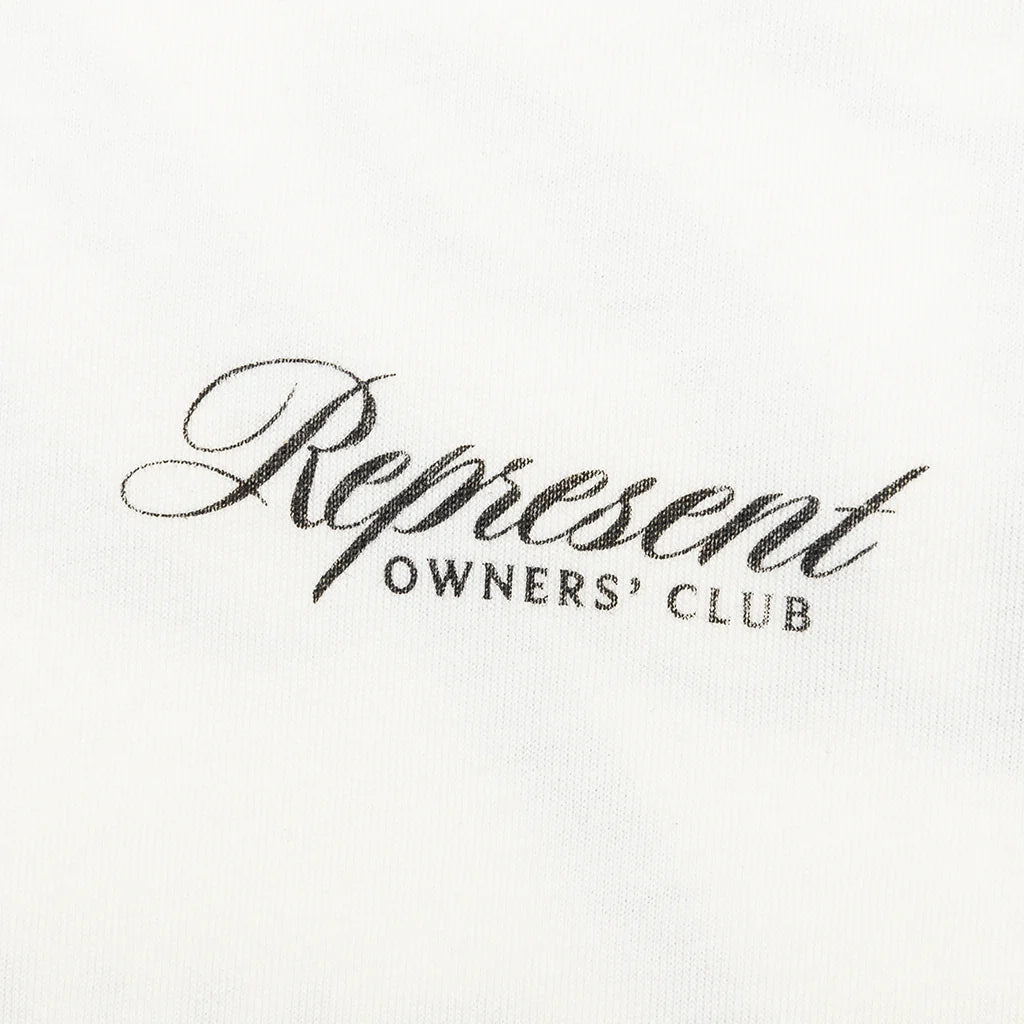 Owners Club Script T Shirt Flat White