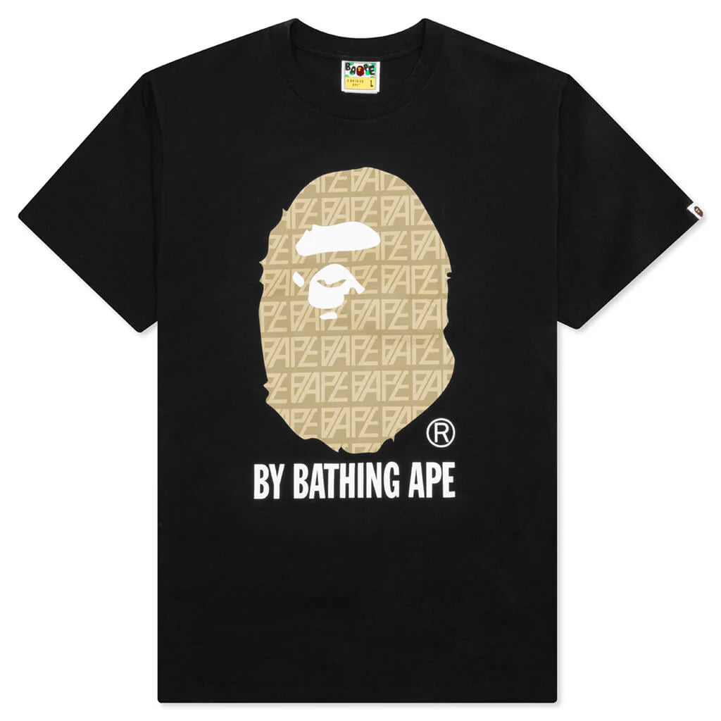 Bape Logo Monogram By Bathing Ape Tee Black Beige