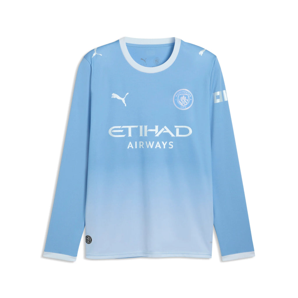 PUMA Manchester City Home Long Sleeve Mens Soccer Jersey 2026 Light Blue Icy Blue