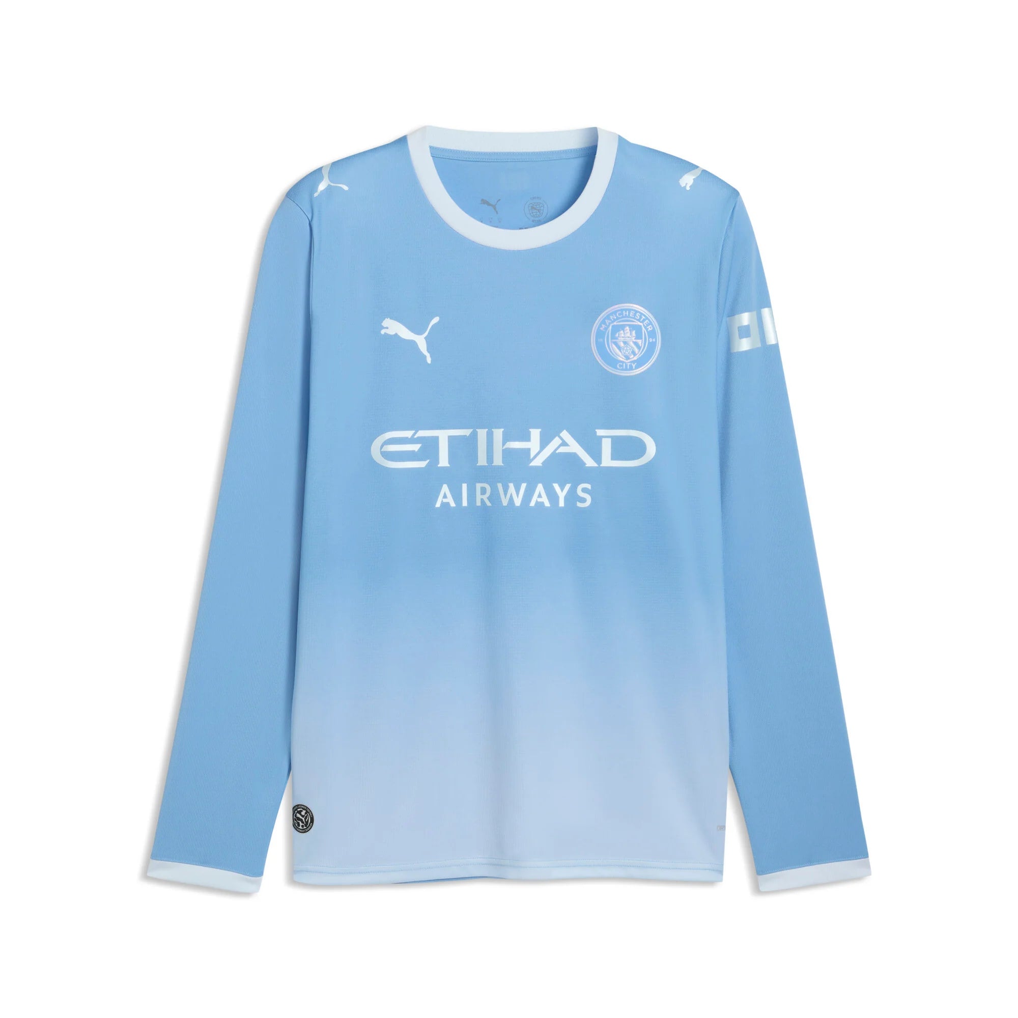 PUMA Manchester City Home Long Sleeve Mens Soccer Jersey 2026 Light Blue Icy Blue