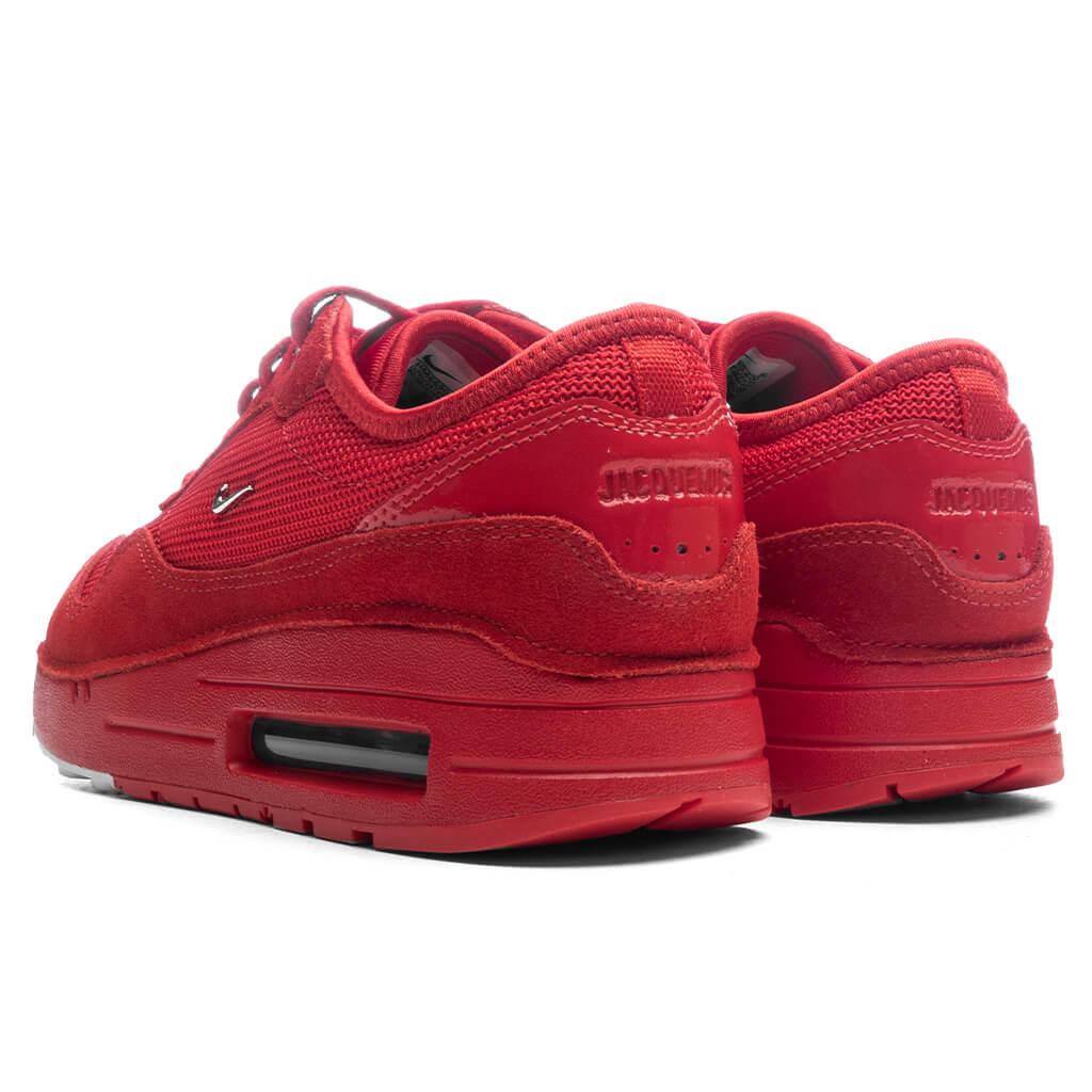 Womens Air Max 1 SP x Jacquemus University Red Metallic Silver
