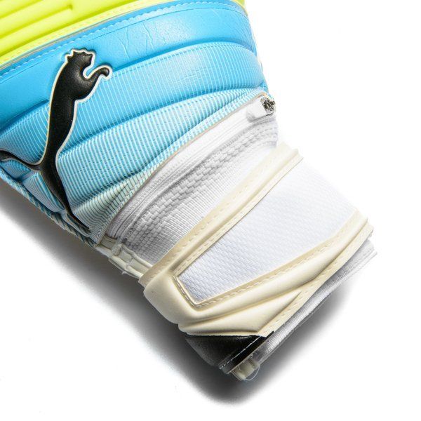 PUMA EvoPower Protect 13 Goalkeeper Gloves White Atomic Blue Safety Yellow