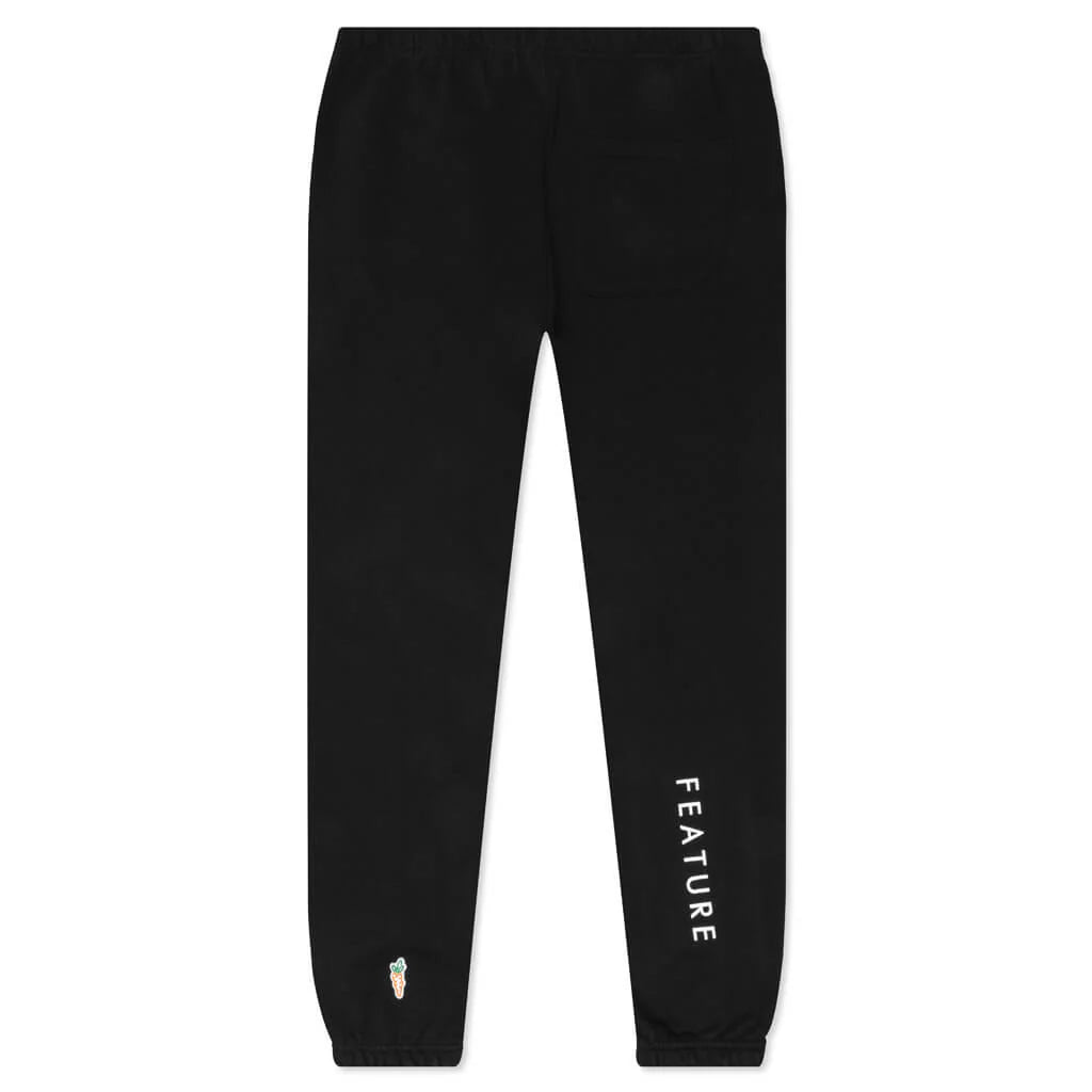 Feature x Carrots x Freddie Gibbs Rabbits Wordmark Sweatpant Black