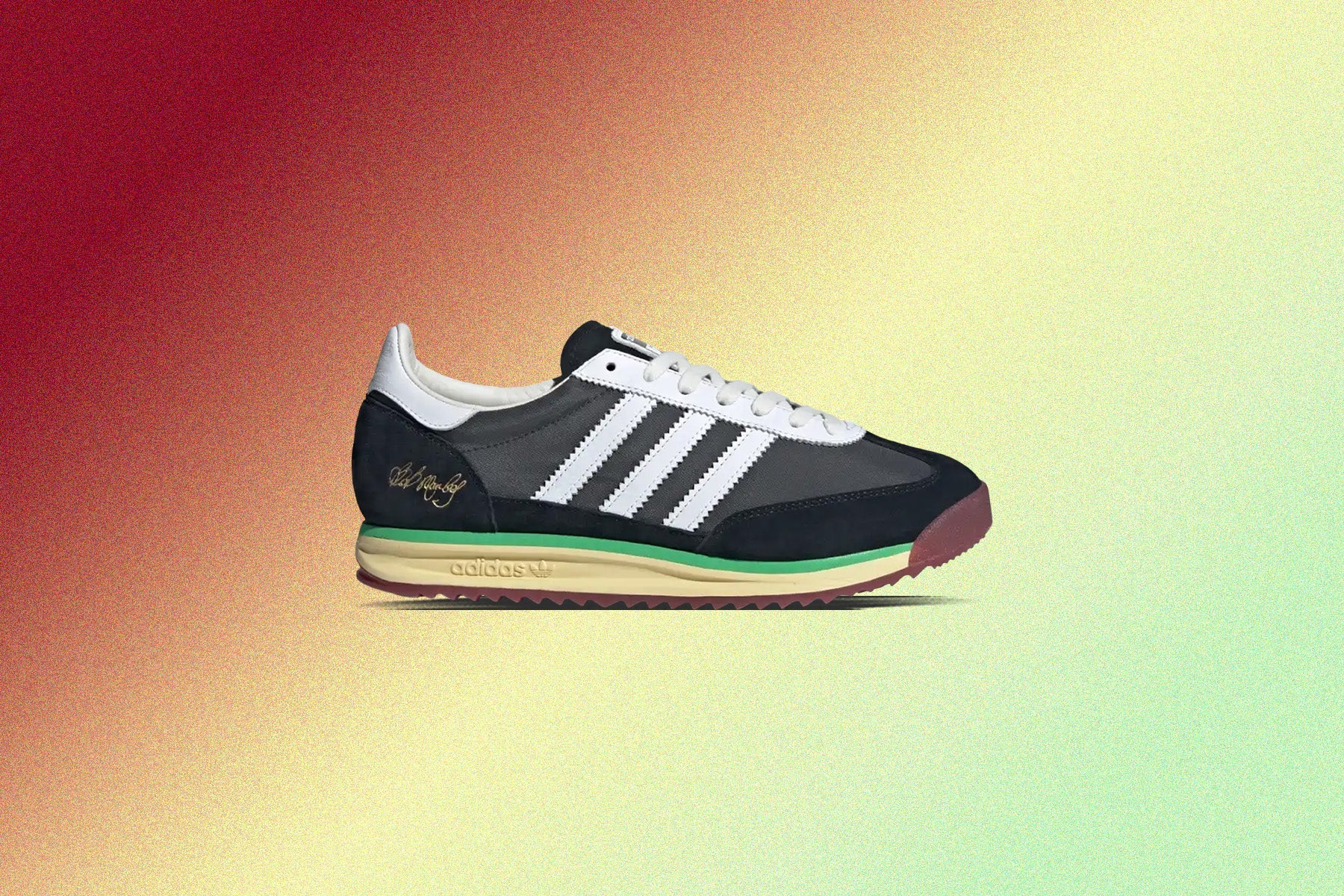 Adidas x Bob Marley Sl72 RS Core Black Rust Red Almost Yellow Off White