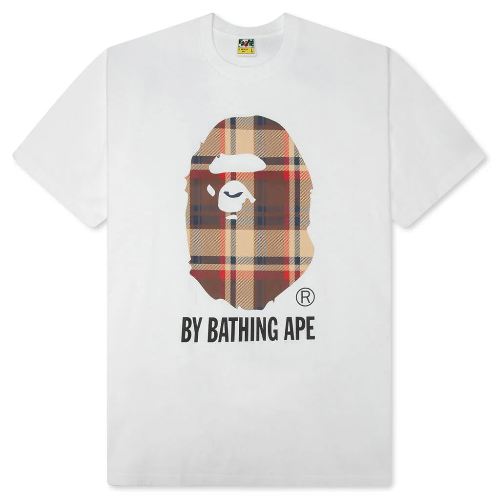 BAPE Check By Bathing Ape Tee White Red